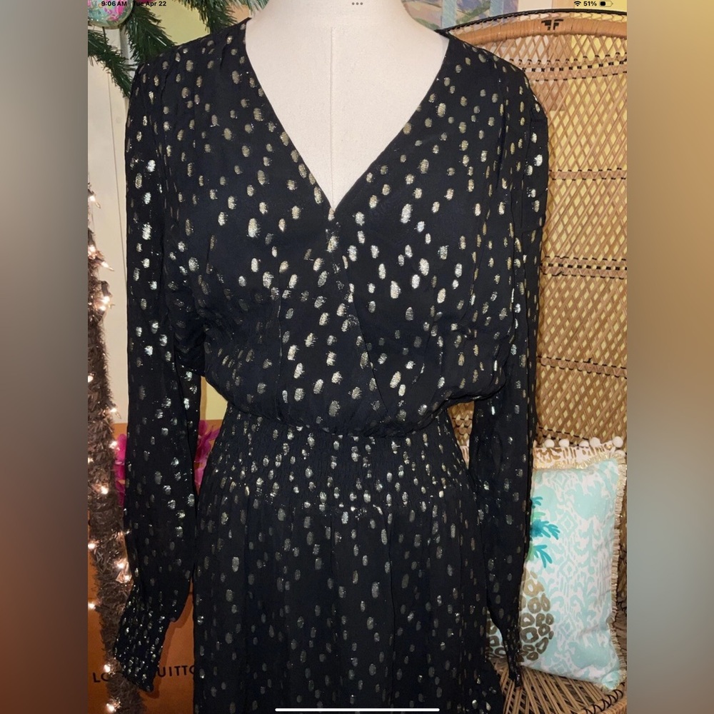 Lilly Pulitzer NWT Cristiana Midi Dress Onyx Metallic Clip $328 Size 6,8,12 - Picture 13 of 14